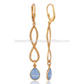 18K Gold Plated Blue Onyx Infinity Solid Silver Earring